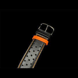 Automatic Watch Pierre Lannier Paddock Made in France Leather bracelet Black / Orange Racing 341A455