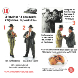 Set of 2 Figurines Enzo Ferrari / Alfred Neubauer Diorama 1/18 Le Mans Miniatures