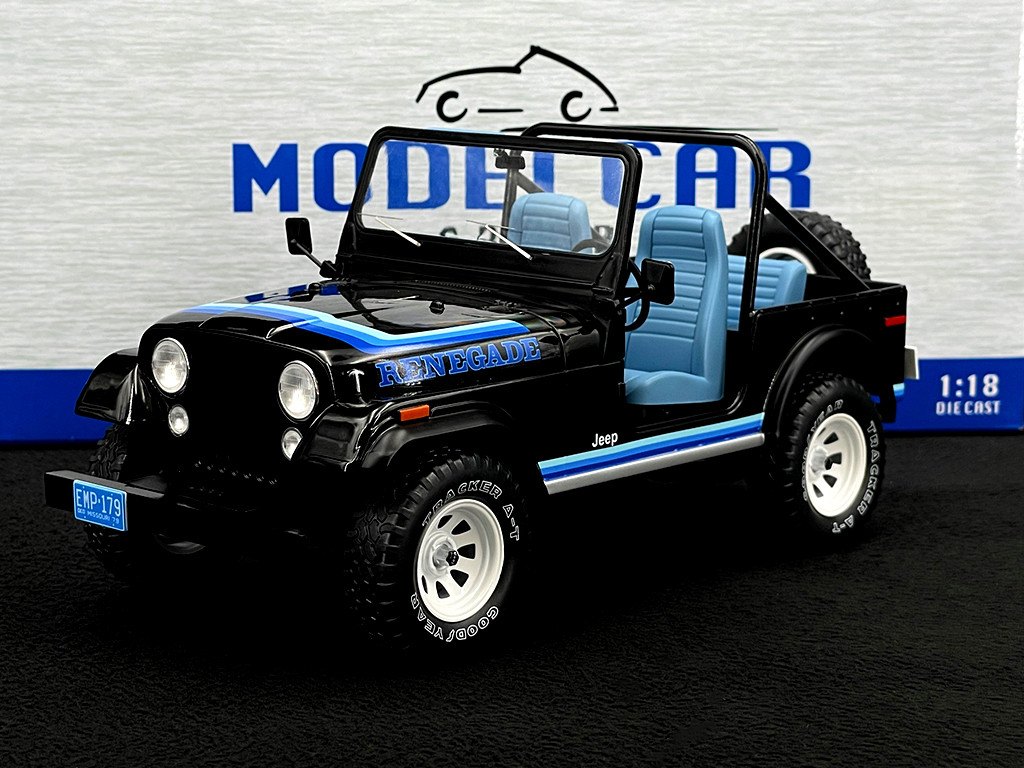 Jeep CJ-7 Renegade 1980 Black / Blue 1/18 Modelcar Group MCG18281