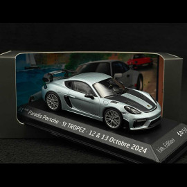 Porsche 718 Cayman GT4 RS 2022 Paradis Porsche St Tropez 2024 Azzuro Thetys Metallic 1/43 Minichamps WAP0200020NGT4