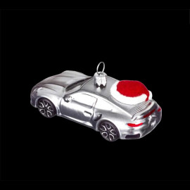 Porsche Christmas Ball 911 Turbo with Christmas hat GT Silver Metallic WAP0500080SWBS