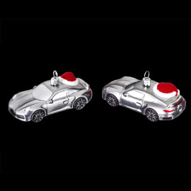 Porsche Weihnachtskugel 911 Turbo mit einer Weihnachtsmütze GT Silber Metallic WAP0500080SWBS