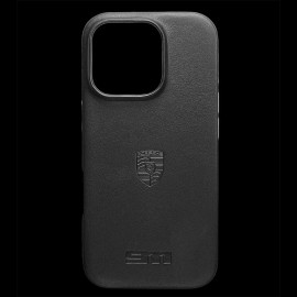 Porsche Hard Case 911 iPhone 16 Pro Black Leather WAP0300030S911