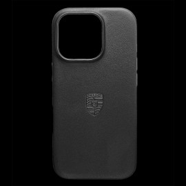 Porsche Hard Case Crest iPhone 16 Pro Black Leather WAP0300070SWPP