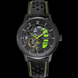 Automatic Watch Pierre Lannier Set Paddock Made in France Leather or Metal bracelet Black / Green 385C479