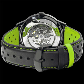 Automatic Watch Pierre Lannier Set Paddock Made in France Leather or Metal bracelet Black / Green 385C479