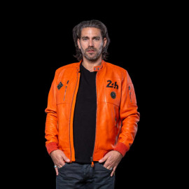 Leather Jacket 24h Le Mans Orange Travis 27477-2090 - men