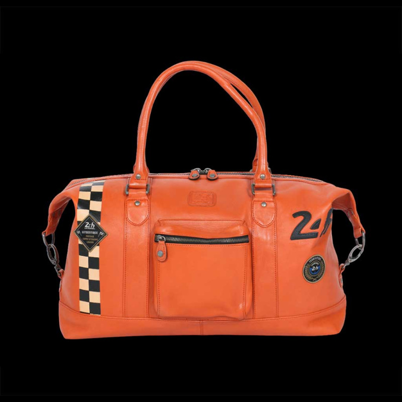 Große Ledertasche 24h Le Mans Weekender 48H Orange Andy 27466-2090