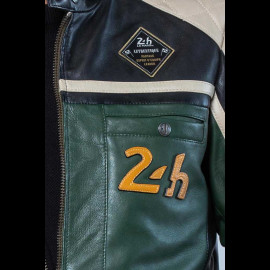 Leather Jacket 24h Le Mans Dark Green Lino 27475-3037 - men