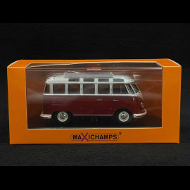 Volkswagen Transporter T1 Samba Minibus 1961 Red / Grey 1/43 Minichamps 940052301