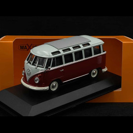 Volkswagen Transporter T1 Samba Minibus 1961 Red / Grey 1/43 Minichamps 940052301