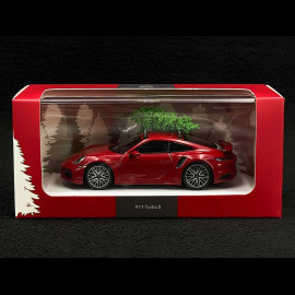 Porsche 911 Turbo S Typ 992 2023 mit Weihnachtsbaum Karminrot 1/43 Minichamps WAP0201630SXMS