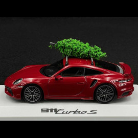 Porsche 911 Turbo S Typ 992 2023 mit Weihnachtsbaum Karminrot 1/43 Minichamps WAP0201630SXMS