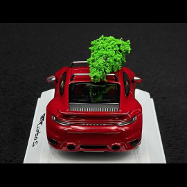 Porsche 911 Turbo S Typ 992 2023 mit Weihnachtsbaum Karminrot 1/43 Minichamps WAP0201630SXMS