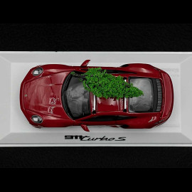 Porsche 911 Turbo S Typ 992 2023 mit Weihnachtsbaum Karminrot 1/43 Minichamps WAP0201630SXMS