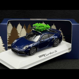 Porsche 911 Turbo S Typ 992 2023 mit Weihnachtsbaum Enzianblau 1/43 Minichamps WAP0201640SXMS