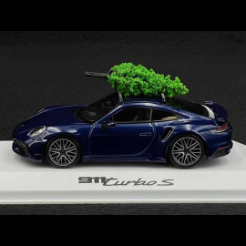 Porsche 911 Turbo S Type 992 2023 with Christmas Tree Gentian Blue 1/43 Minichamps WAP0201640SXMS