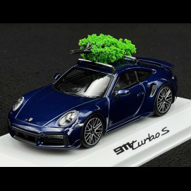 Porsche 911 Turbo S Typ 992 2023 mit Weihnachtsbaum Enzianblau 1/43 Minichamps WAP0201640SXMS