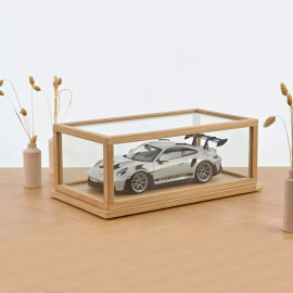 1/12 display case glass and oak for miniatures Premium oak base