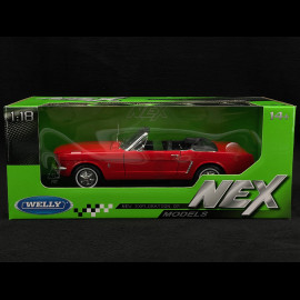 Ford Mustang Cabriolet 1964 Red 1/18 Welly 12519CRE