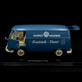 VW Bulli T1 Porsche Transporter Ersatzteile Dienst 1963 blau 1/18 Welly 18053W