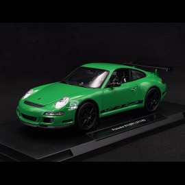 Porsche 911 GT3 RS 997 3.6 ph 1 green / black stripes 2007 1/18 Welly 18015GN