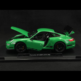 Porsche 911 GT3 RS 997 3.6 ph 1 green / black stripes 2007 1/18 Welly 18015GN