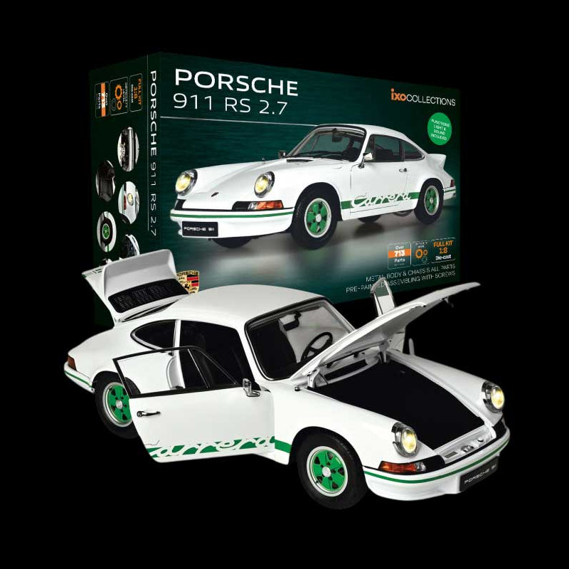 Kit Porsche 911 Carrera RS 2.7 1973 Grand-Prix White / Green stripes 1/8 Ixo Models