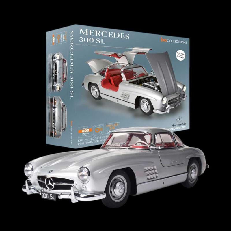 Kit Mercedes 300 SL Type W198 Butterfly Doors 1955 Silver Grey 1/8 Ixo Models 520010112