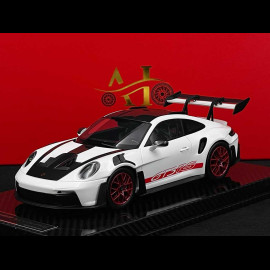 Porsche 911 GT3 RS Typ 992 2022 Weissach Package Weiß / Pyrorot Streifen 1/18 Radscale RMW