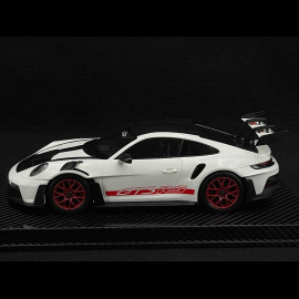 Porsche 911 GT3 RS Typ 992 2022 Weissach Package Weiß / Pyrorot Streifen 1/18 Radscale RMW