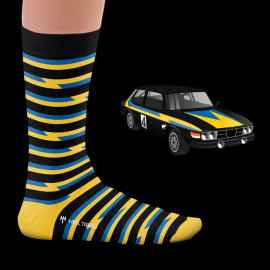 Inspiration Saab 99 Swedish Rally 1979 Socken Schwarz / Gelb / Blau - Unisex - Größe 41/46