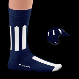 Inspiration Graham Hill F1 Monaco Grand Prix Socken Blau / Weiß - Unisex - Größe 41/46