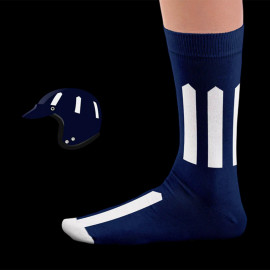 Inspiration Graham Hill F1 Monaco Grand Prix Socken Blau / Weiß - Unisex - Größe 41/46