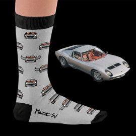 Inspiration Lamborghini Miura SV Museu Socken Grau / Schwarz - Unisex - Größe 41/46