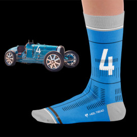 Inspiration Bugatti 35 B Sportcar Museu Socken Blau / Grau - Unisex - Größe 41/46