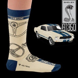 Inspiration Ford Mustang Shelby GT350 Socken Blau / Beige - Unisex - Größe 41/46