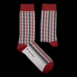 Inspiration Porsche Pepita Recaro Heritage Socken Schwarz / Rot - Unisex - Größe 41/46