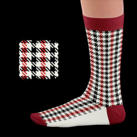 Inspiration Porsche Pepita Recaro Heritage Socken Schwarz / Rot - Unisex - Größe 41/46