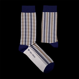 Inspiration Porsche Pepita Recaro Heritage Socken Marineblau / Beige - Unisex - Größe 41/46