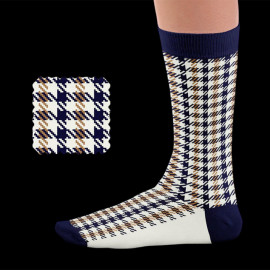 Inspiration Porsche Pepita Recaro Heritage Socken Marineblau / Beige - Unisex - Größe 41/46