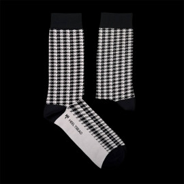 Inspiration Porsche Pepita Recaro Heritage Socken Schwarz / Weiß - Unisex - Größe 41/46