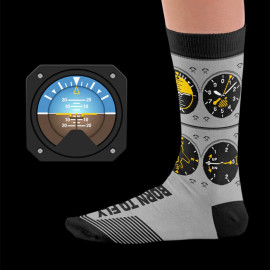 Inspiration Aviation Cockpits Instruments Socken Grau / Schwarz - Unisex - Größe 41/46