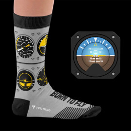 Inspiration Aviation Cockpits Instruments Socken Grau / Schwarz - Unisex - Größe 41/46