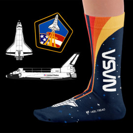 Inspiration Nasa Space Shuttle Socken Blau / Orange - Unisex - Größe 41/46