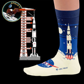 Inspiration Nasa Saturn V Apollo 11 Socken Blau / Weiß - Unisex - Größe 41/46