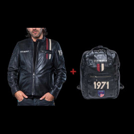 Duo Steve McQueen Jacke Le Mans 1971 + Rucksack Leder