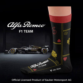 Inspiration Alfa Romeo F1 Team Las Vegas Socken Schwarz / Rot / Gold - Unisex - Größe 41/46