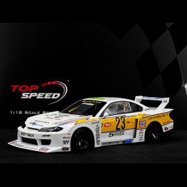 Nissan Silvia S15 Coupé n°23 2021 Weiß / Gelb 1/18 Top Speed TS0418