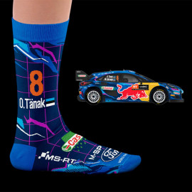 Inspiration Ford Puma Rally1 Ott Tänak M-Sport Socken Blau / Lila - Unisex - Größe 41/46